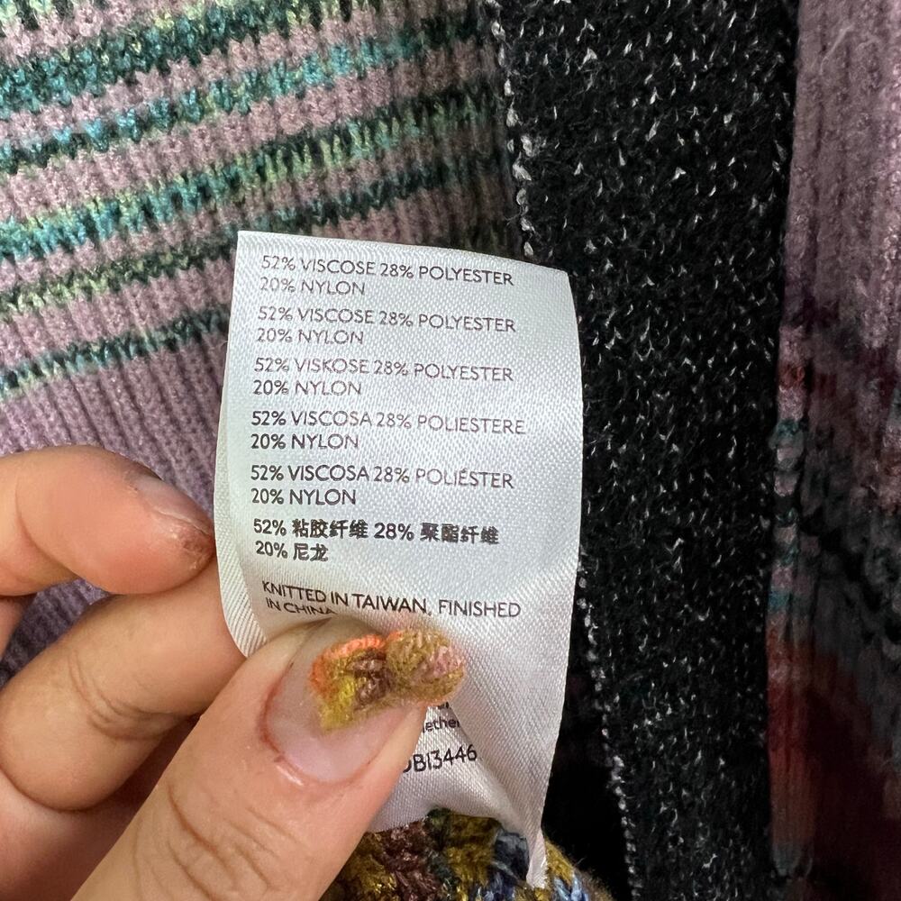 Anthropologie Space-Dyed Longline‎ Cardigan Multi color Size XS/S - Picture 9 of 10